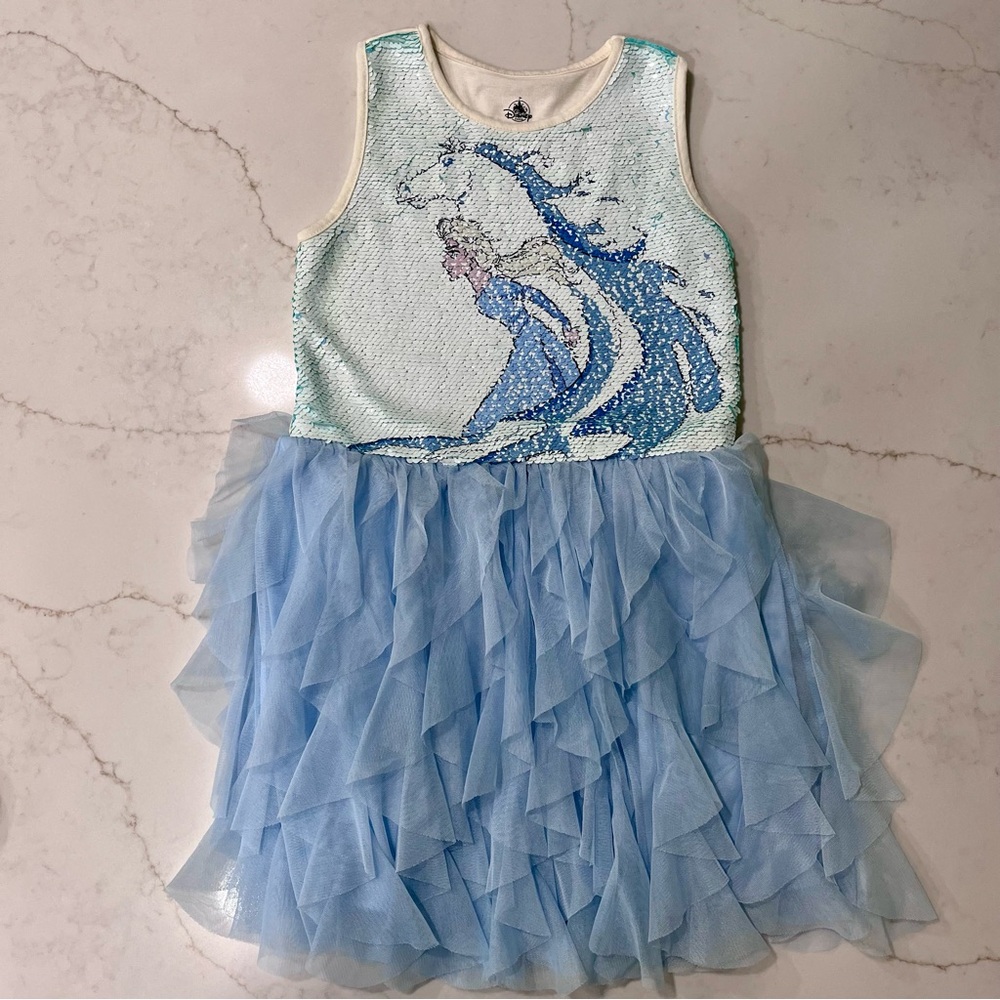 Disney Parks Frozen 2 Elsa Flip Sequin Tutu Dress – Girls Size L (10/12)